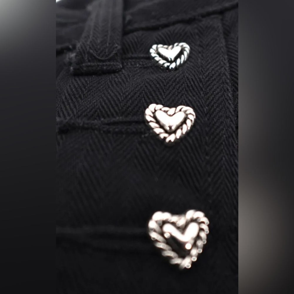 Women s jeans basic ethics.      Black. Heart button s on side and front